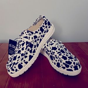 Hey Dude Wendy Cow Print Womens Shoes